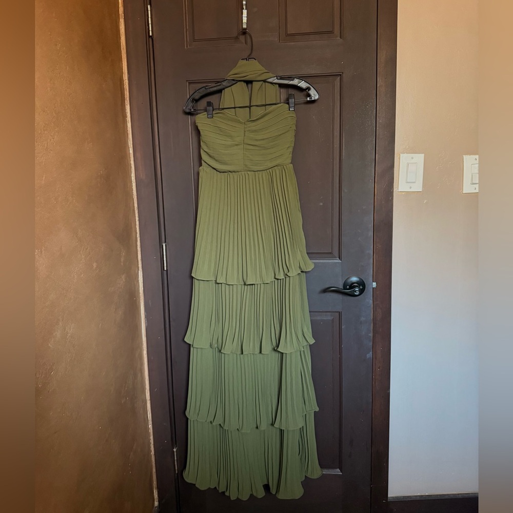 Lulu's Olive Green Tiered Maxi Dress